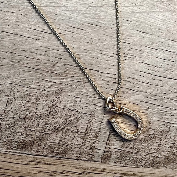 Jewelry - 🍀Gold Plated adjustable Necklace with Horseshoe Pendant. Like New.